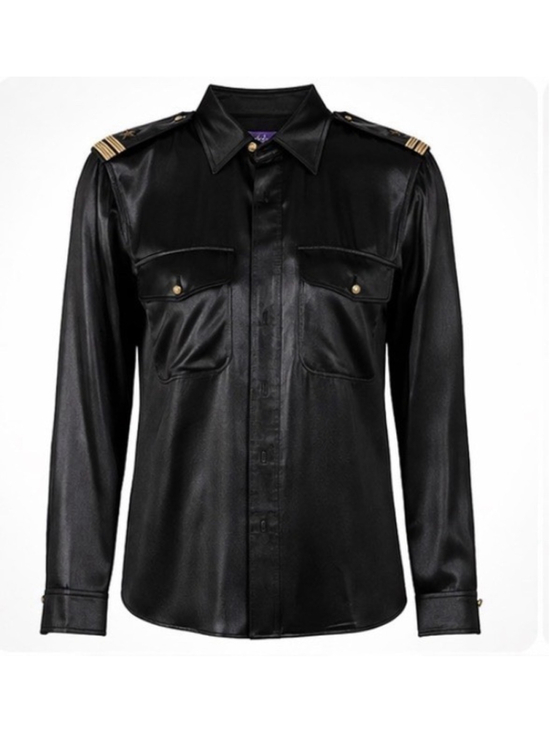 Lauren Ralph Lauren Tops - NWT Ralph Lauren Purple Label Runway Black Satin Military Blouse Top 6 Italy